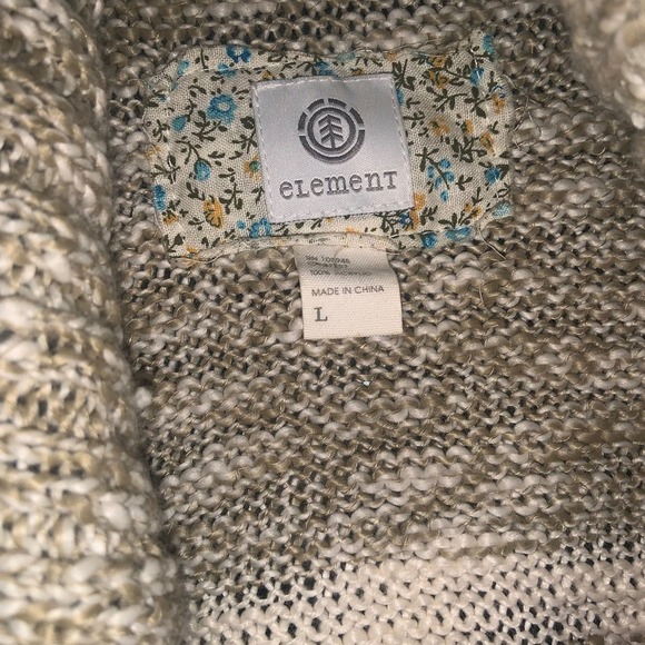 y2k Element rare striped cardigan sweater oversized knit wrap fall winter boho L - Picture 4 of 4